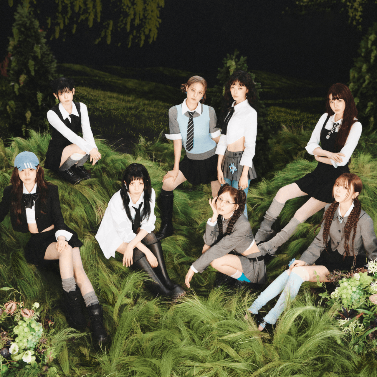 NiziU Korea 1st Mini Album "Sour Grapes" (Sniper ver. / Sour Grapes ver.) notice poster from Makestar